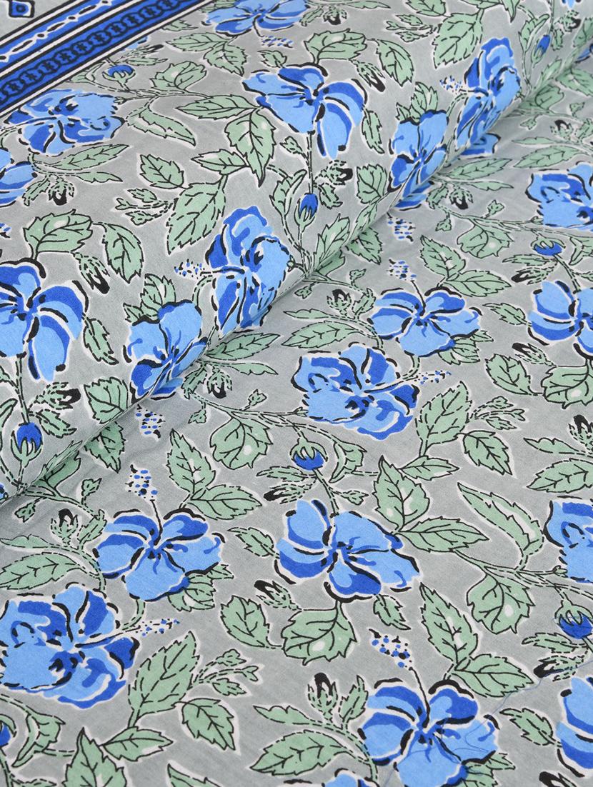 uniqchoice 180 tc blue color floral printed king size bedsheet with 2 pillow cover (eleg-14-blue) - 18688530 - Standard Image - 4
