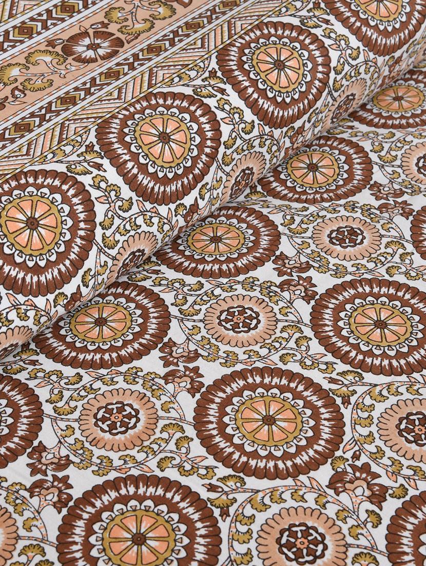 uniqchoice 180 tc brown color floral printed king size bedsheet with 2 pillow cover (eleg-15-brown) - 18688533 - Standard Image - 4
