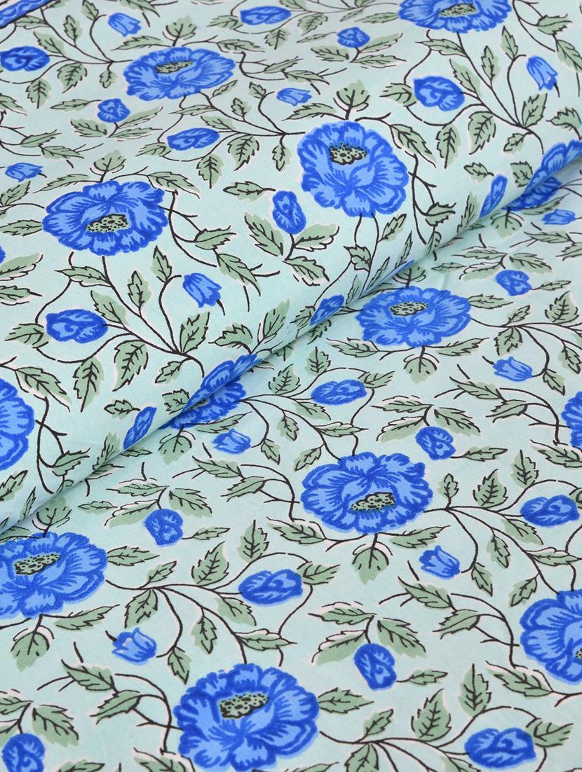 uniqchoice 180 tc blue color floral printed king size bedsheet with 2 pillow cover (eleg-16-blue) - 18688536 - Standard Image - 4