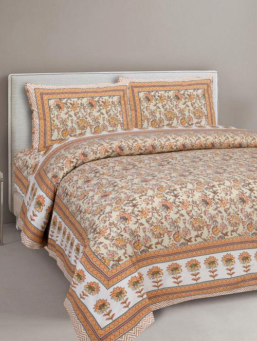 uniqchoice printed double bed sheet with 2 pillow cover - 18688554 -  Standard Image - 0