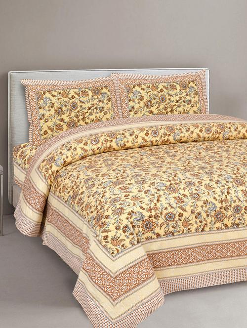 uniqchoice printed double bed sheet with 2 pillow cover - 18688601 - Standard Image - 0