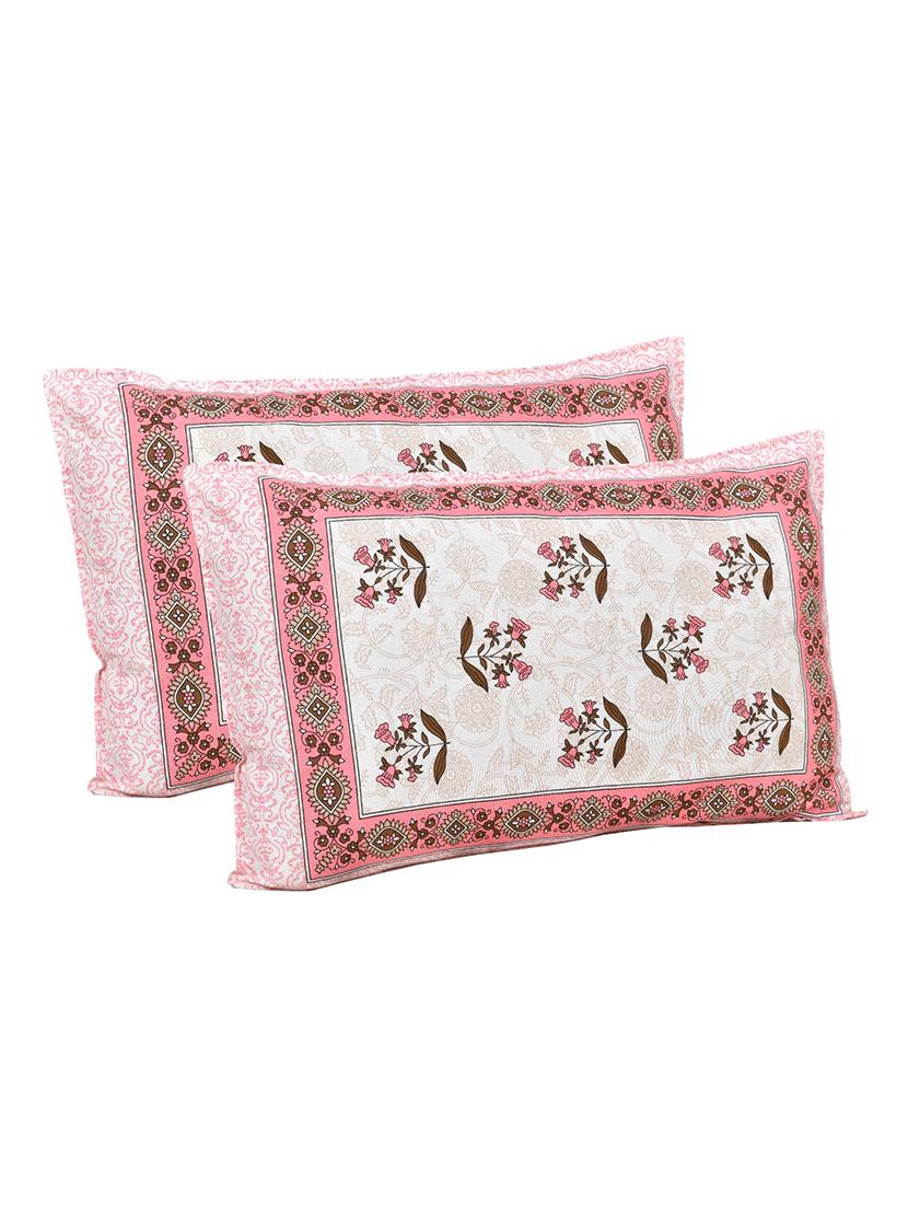floral printed king size bedsheet with 2 pillow cover (eleg-34-blue) - 18688604 -  Standard Image - 1