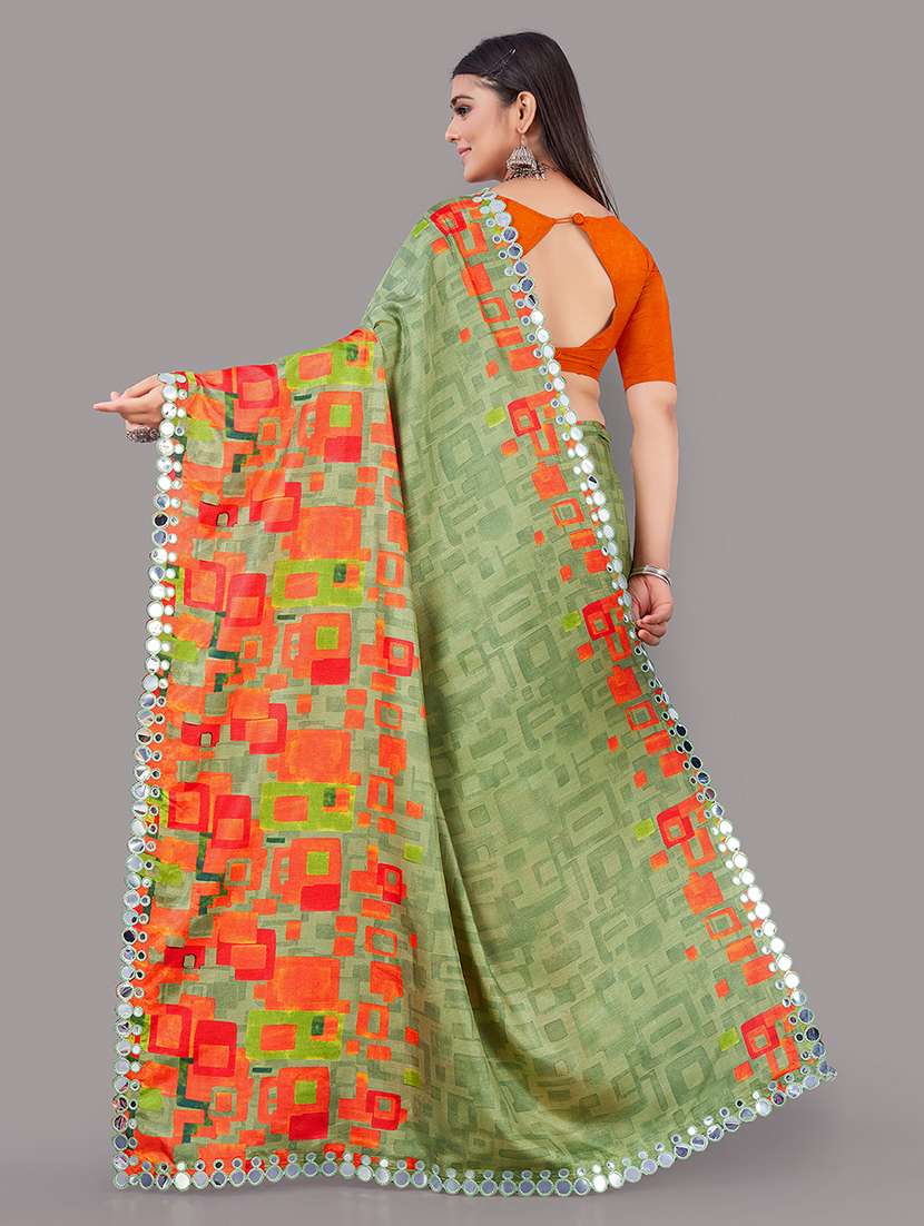 printed self design silk saree with blouse - 18688667 -  Standard Image - 1
