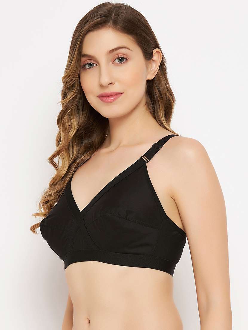 black solid regular bra - 18688674 - Standard Image - 1