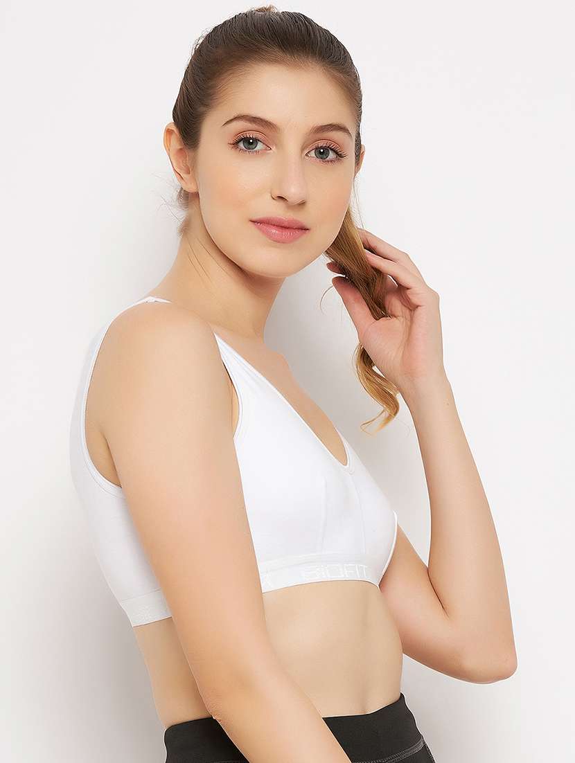 white solid sports bra - 18688686 -  Standard Image - 1