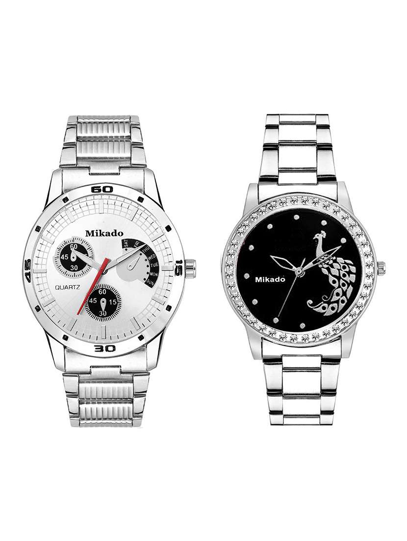 high quality and metal chain couple watches for men and women