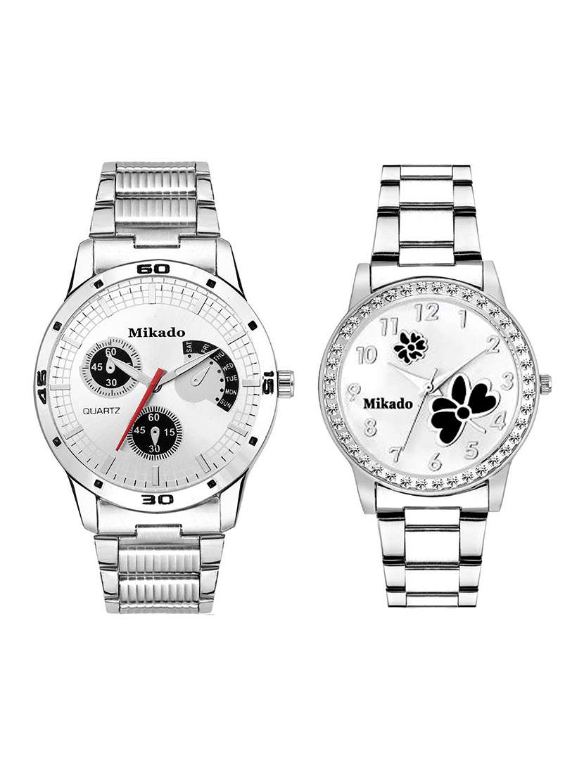 lee romeo fashion analog couple watches combo for men's and women