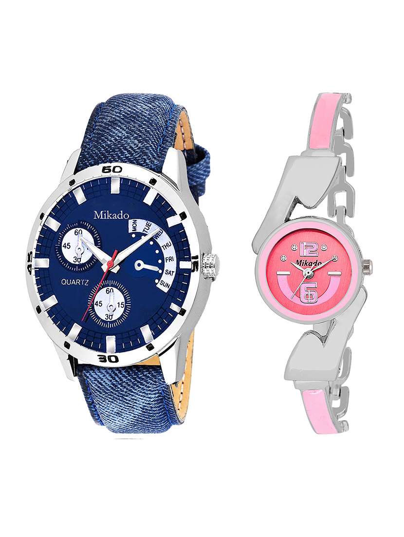 stylish multicolor couple watches for men and women