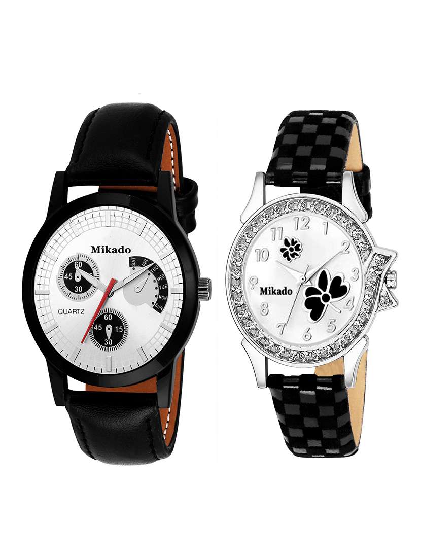 ultra stylish couple watches combo for men and women