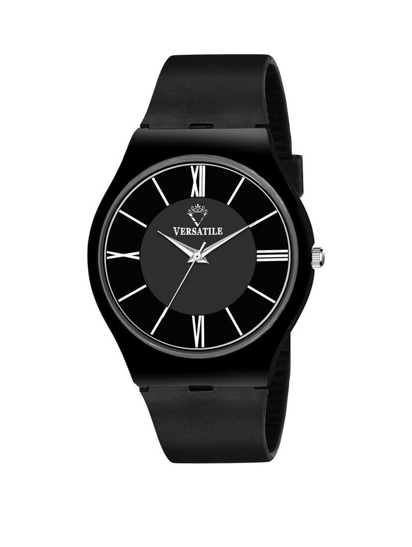 men's black shine water resistant  analog watch for men's