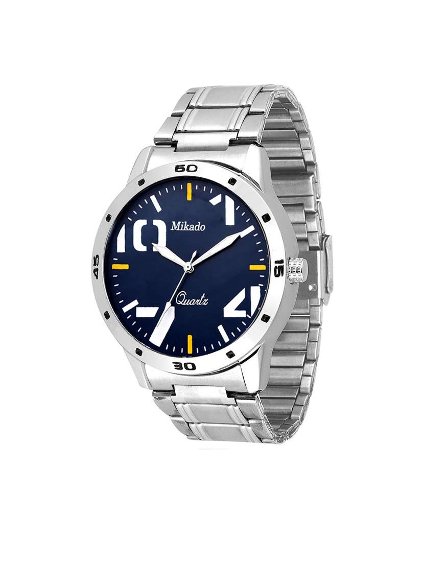 artistic collection of casual round blue dial decent look watch for men's and boy's