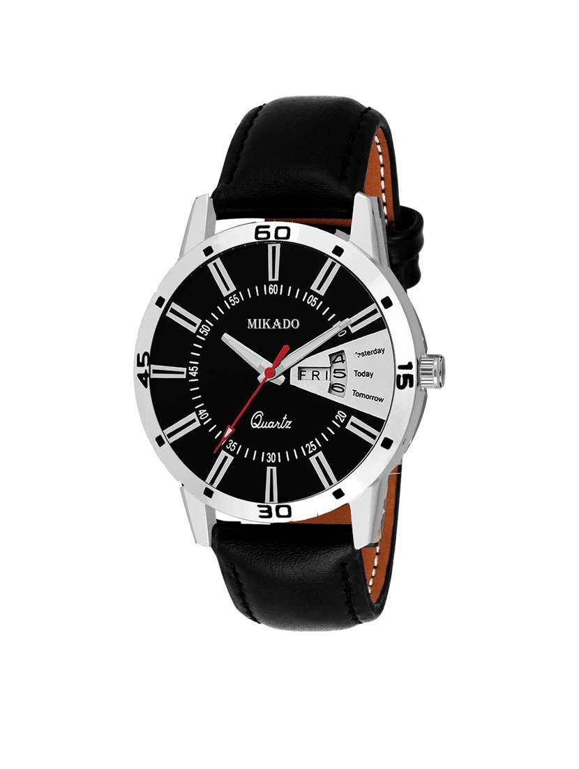 black dial day and date functional watch for men's and boy's