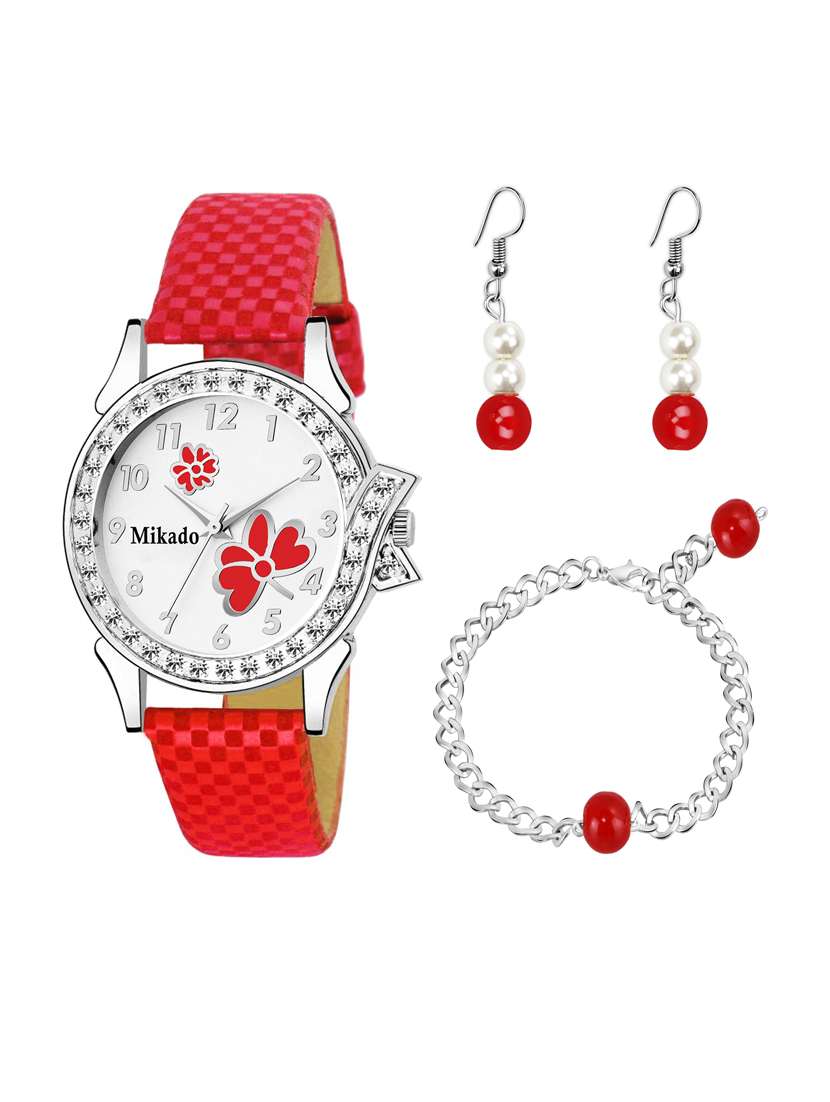 nefertiti queen analog watch ,bracelet & ear rings combo set  for women
