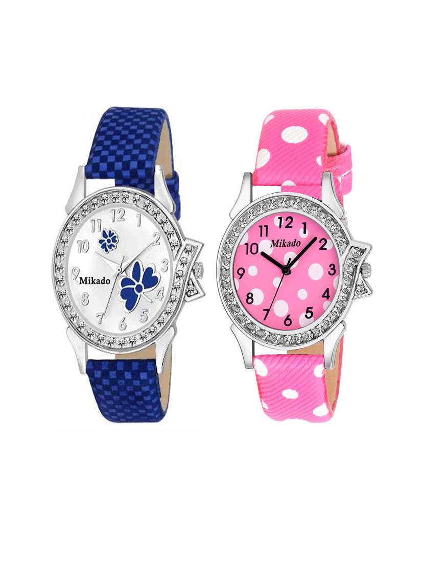 fashionable combo collection of 2 multicolor women watches