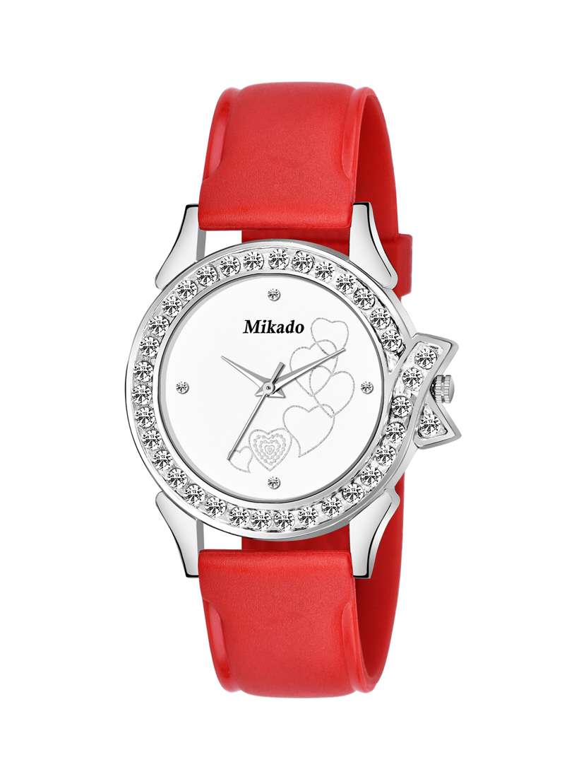 diamond figure & heart design dial decent analog wathc for giirls & women