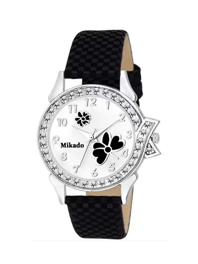 black bt01 analog watch for women and girls with 1 year warrenty(party wedding and casual watch)