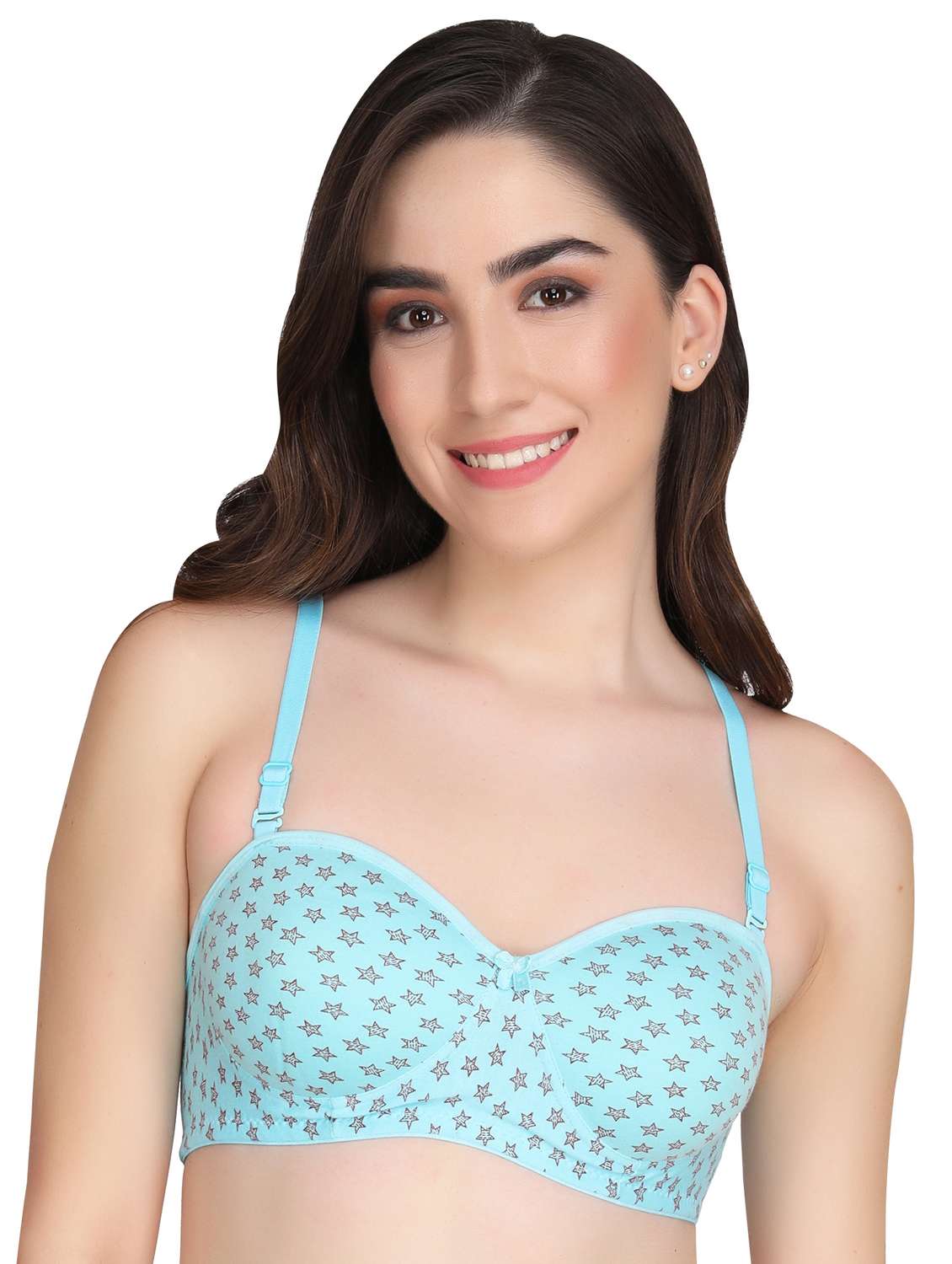 blue printed t-shirt bra - 18691531 - Zoom Image - 0