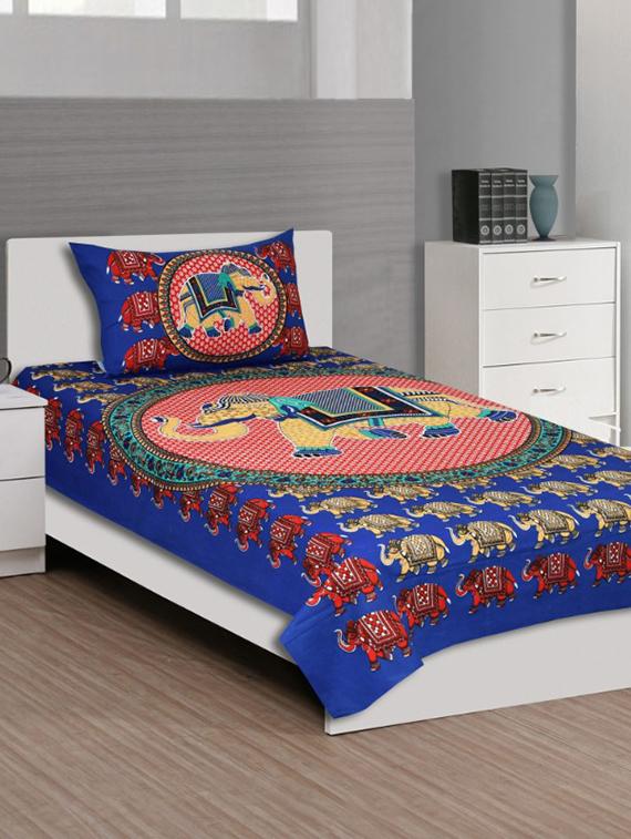 uniqchoice printed double bed sheet with 2 pillow cover - 18691691 -  Standard Image - 1