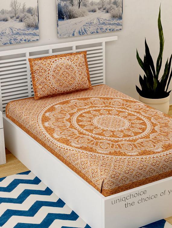 uniqchoice printed double bed sheet with 2 pillow cover - 18691697 - Standard Image - 1