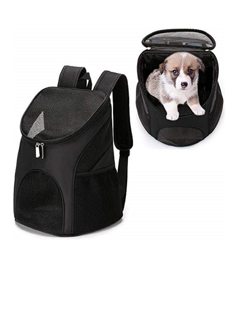 black plastic backpack pet carrier - 18691920 - Standard Image - 4