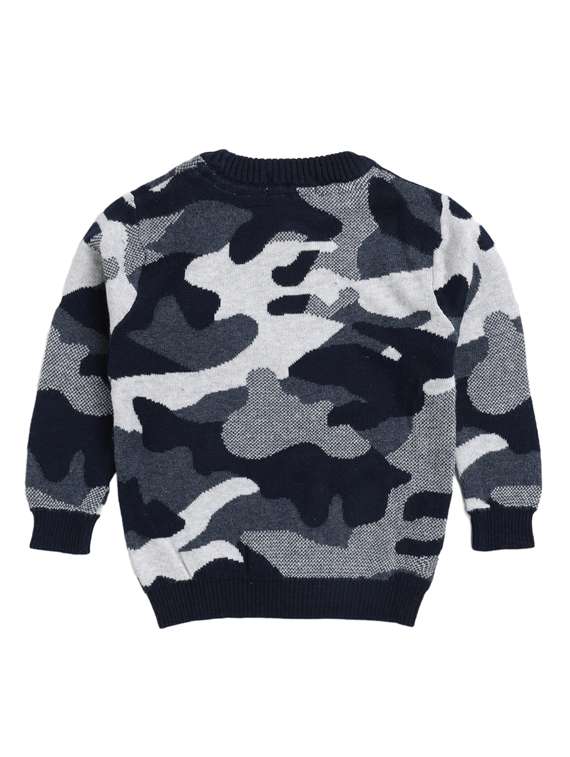 boys round neck printed wool sweater - 18691951 -  Standard Image - 1