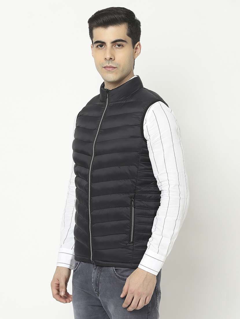 black solid quilted jacket - 18692151 -  Standard Image - 1
