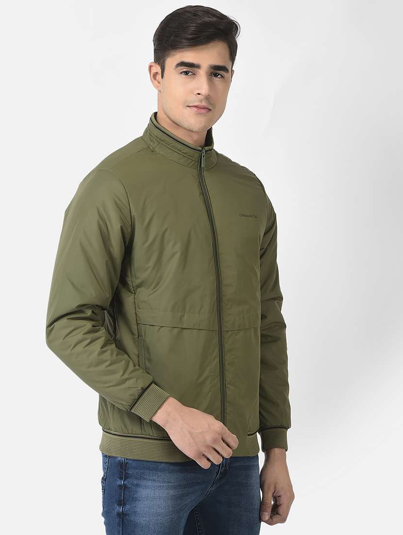 zip up solid casual jacket - 18692156 - Standard Image - 1