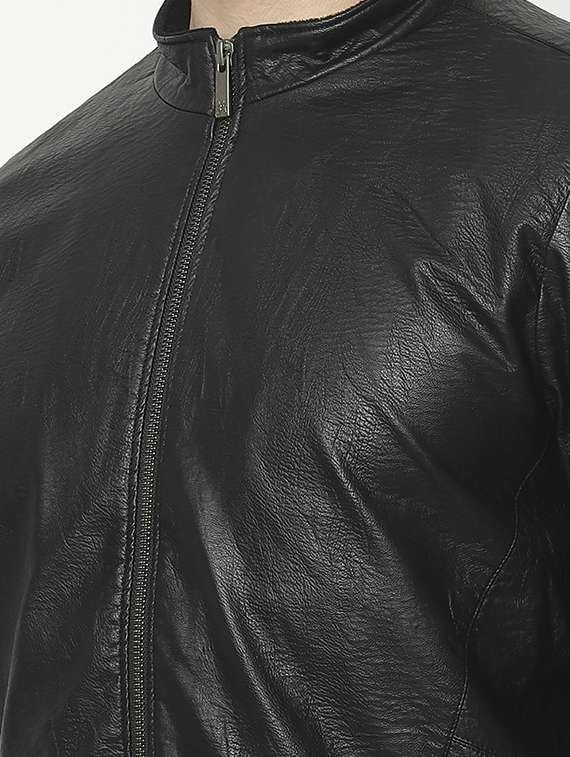 zip up solid casual jacket - 18692161 - Standard Image - 4