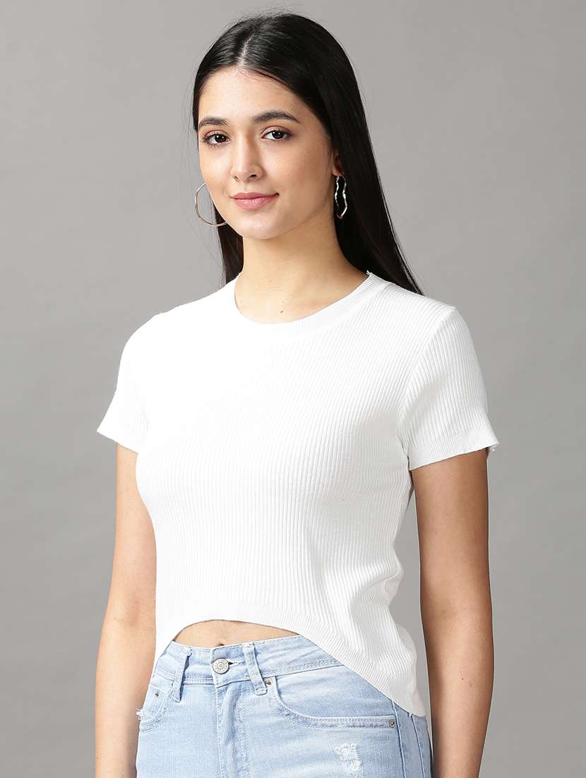 women's high-low round neck top - 18692216 -  Standard Image - 1