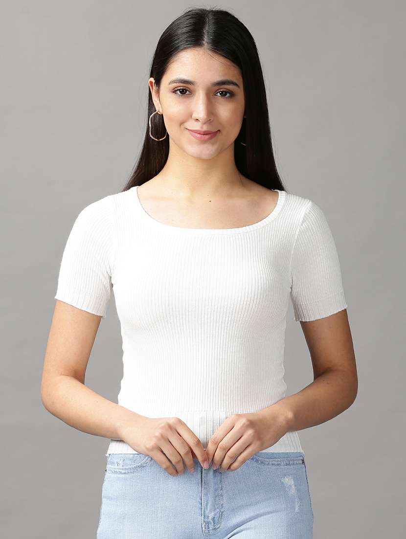 women's crop boat neck top