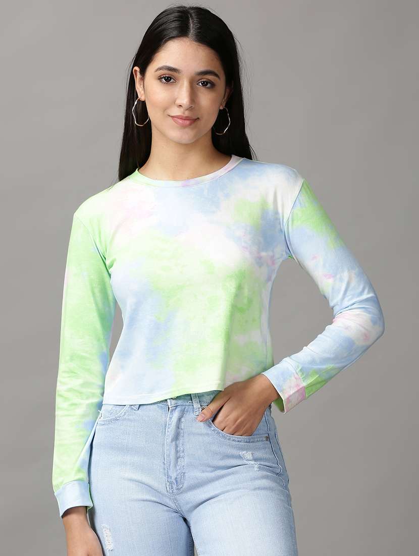 women's all over print crew neck t-shirt