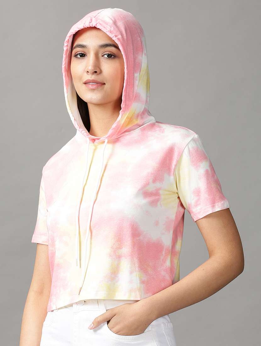 women's all over print hooded t-shirt - 18692267 -  Standard Image - 1