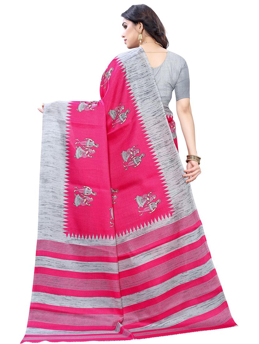 village printed saree with blouse - 18692828 - Standard Image - 1