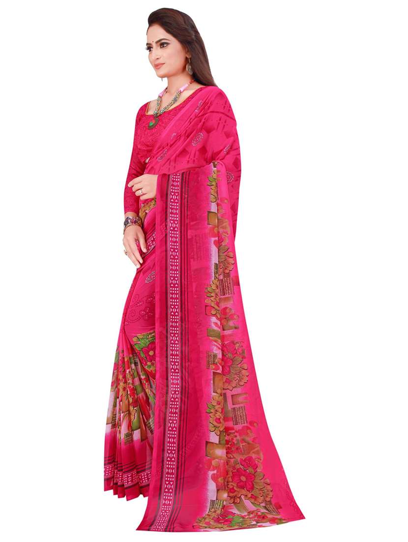 women printed saree with blouse - 18696568 - Standard Image - 1