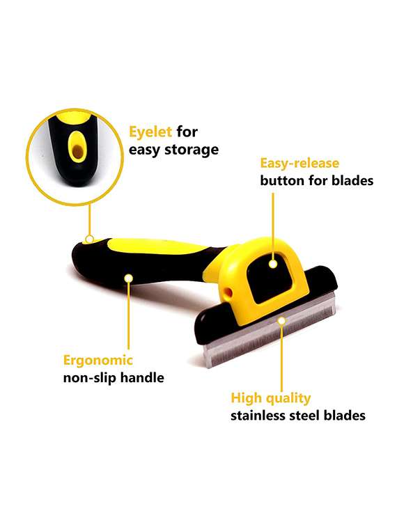 yellow plastic pet comb brush - 18697011 - Standard Image - 4