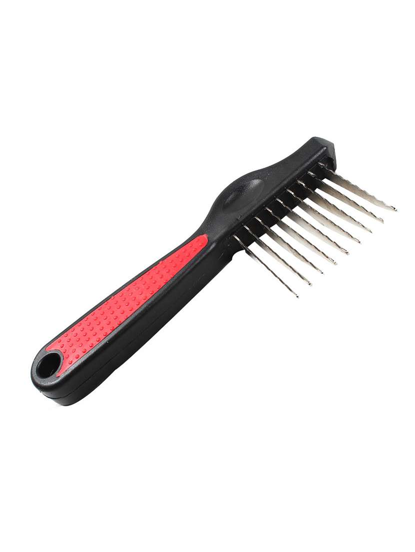 red plastic pet comb brush - 18697036 -  Standard Image - 1
