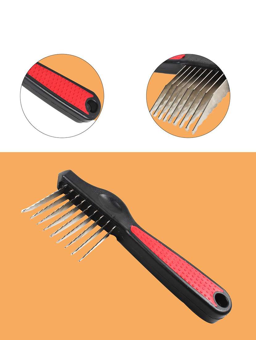 red plastic pet comb brush - 18697036 -  Standard Image - 4