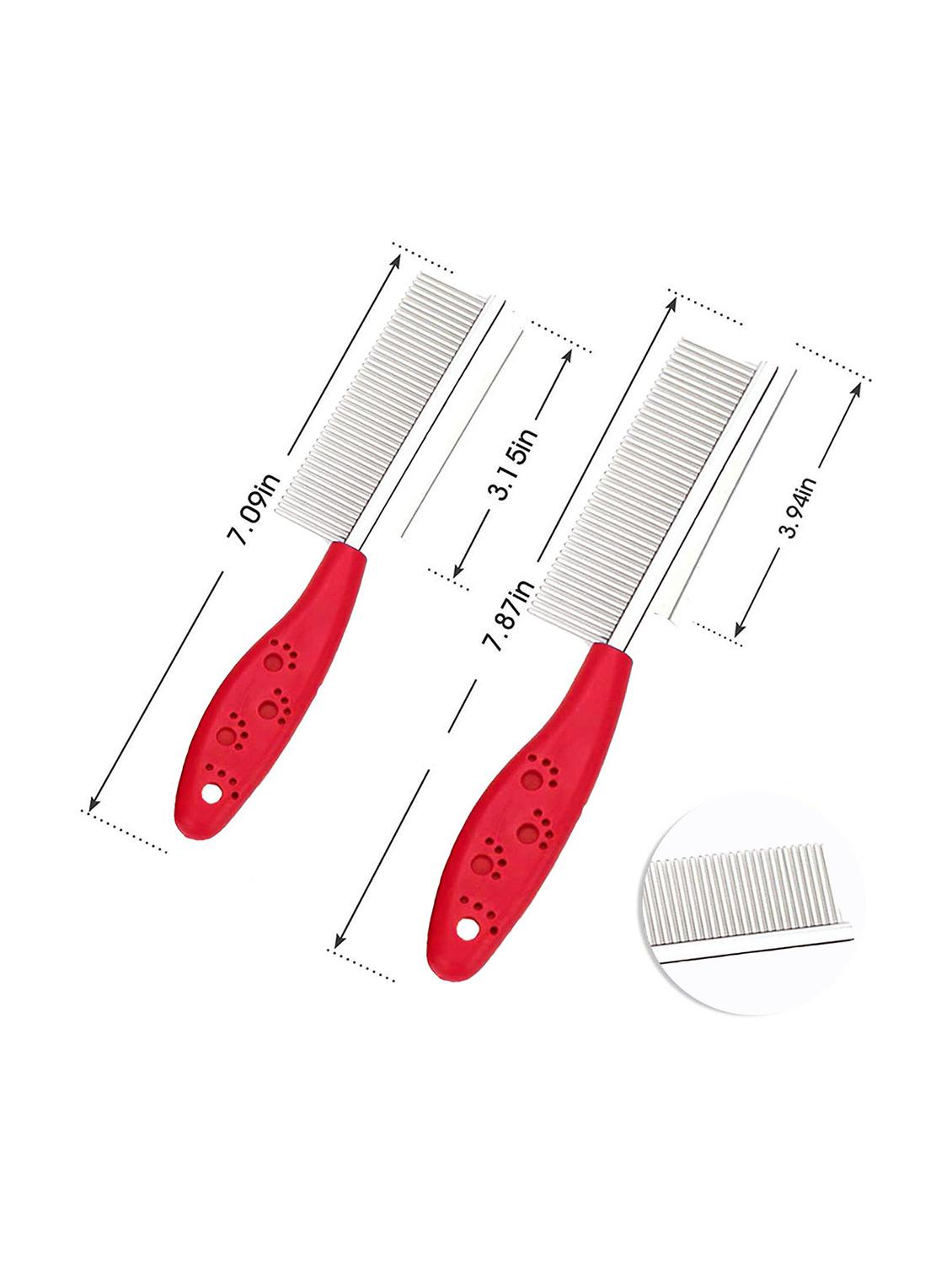 red stainless steel pet comb brush - 18697085 - Standard Image - 1