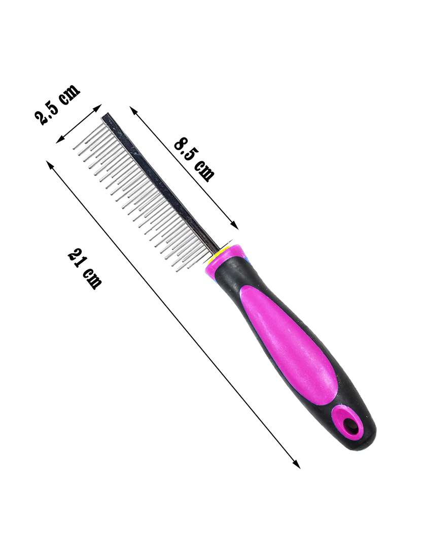 pink stainless steel pet comb brush - 18697099 -  Standard Image - 1
