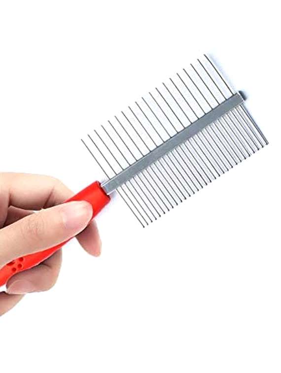 red stainless steel pet comb brush - 18697114 -  Standard Image - 1