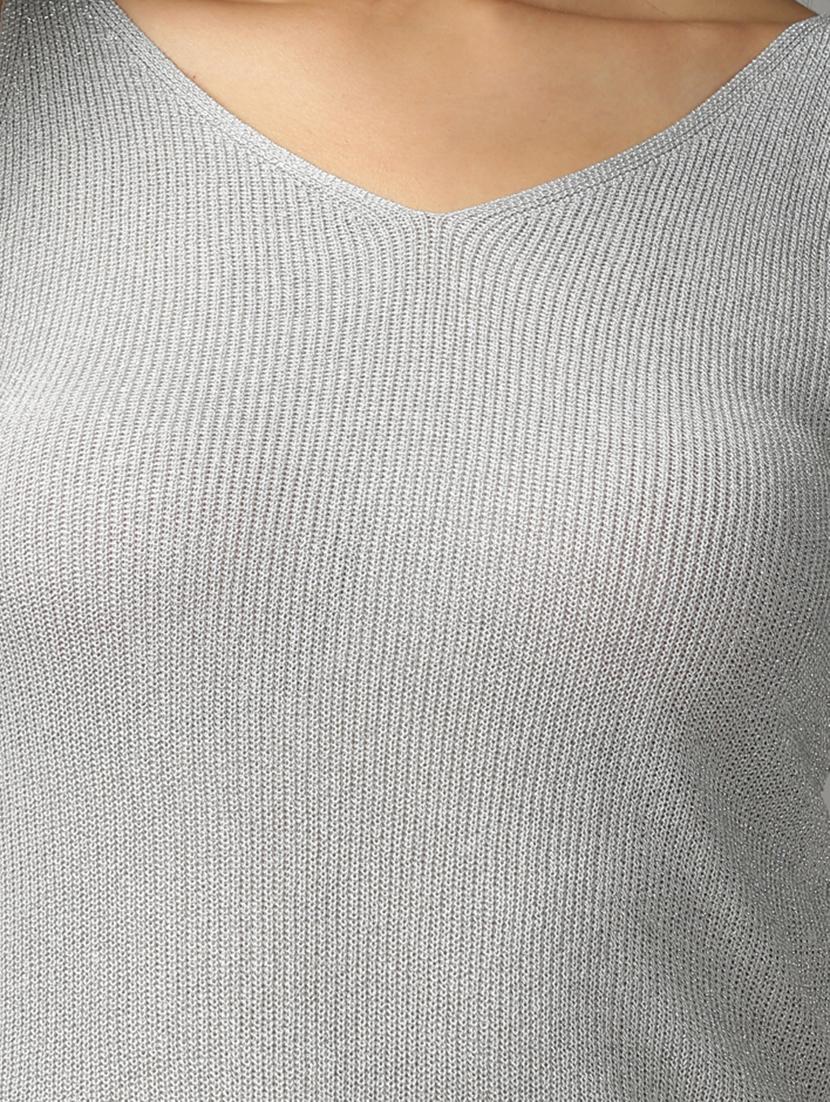 women's straight v neck top - 18697441 - Standard Image - 4