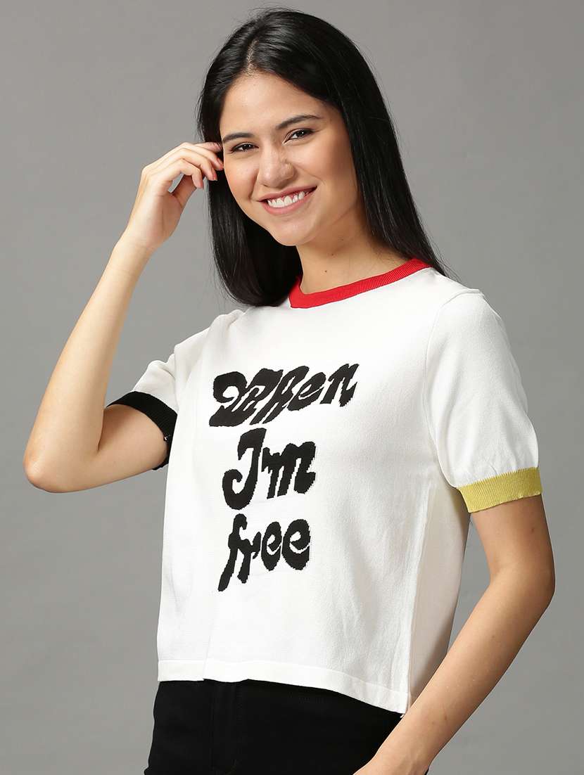 women's straight round neck top - 18697448 -  Standard Image - 1