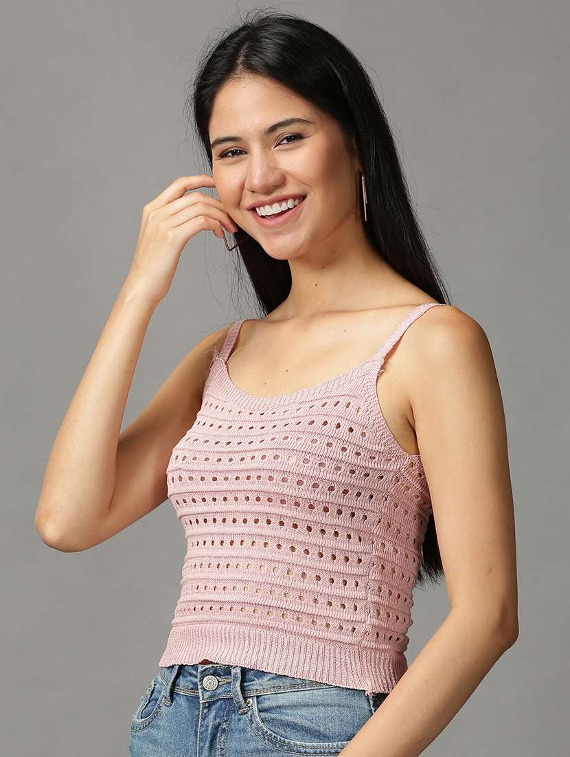 women's crop shoulder strap top - 18697454 -  Standard Image - 1