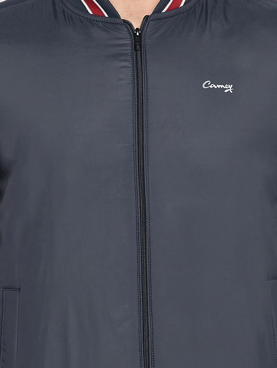 navy blue polyester bomber jacket - 18697704 - Standard Image - 4
