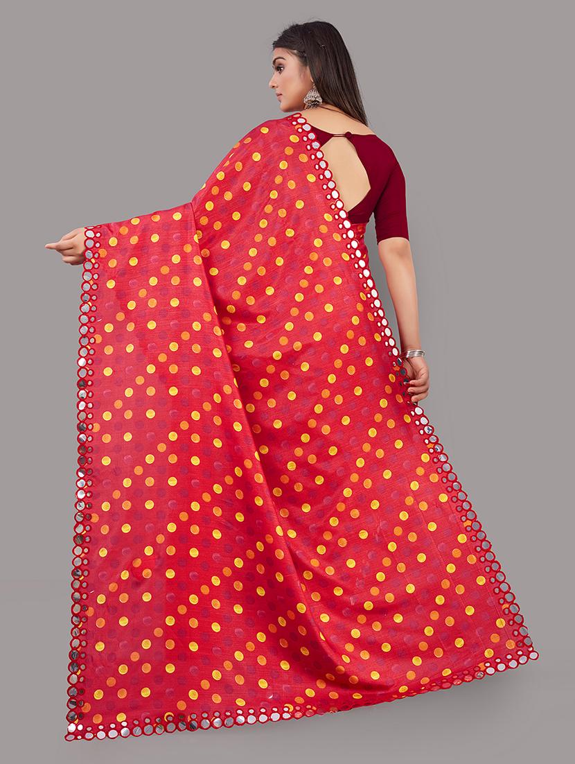 red art silk printed saree - 18697953 - Standard Image - 1
