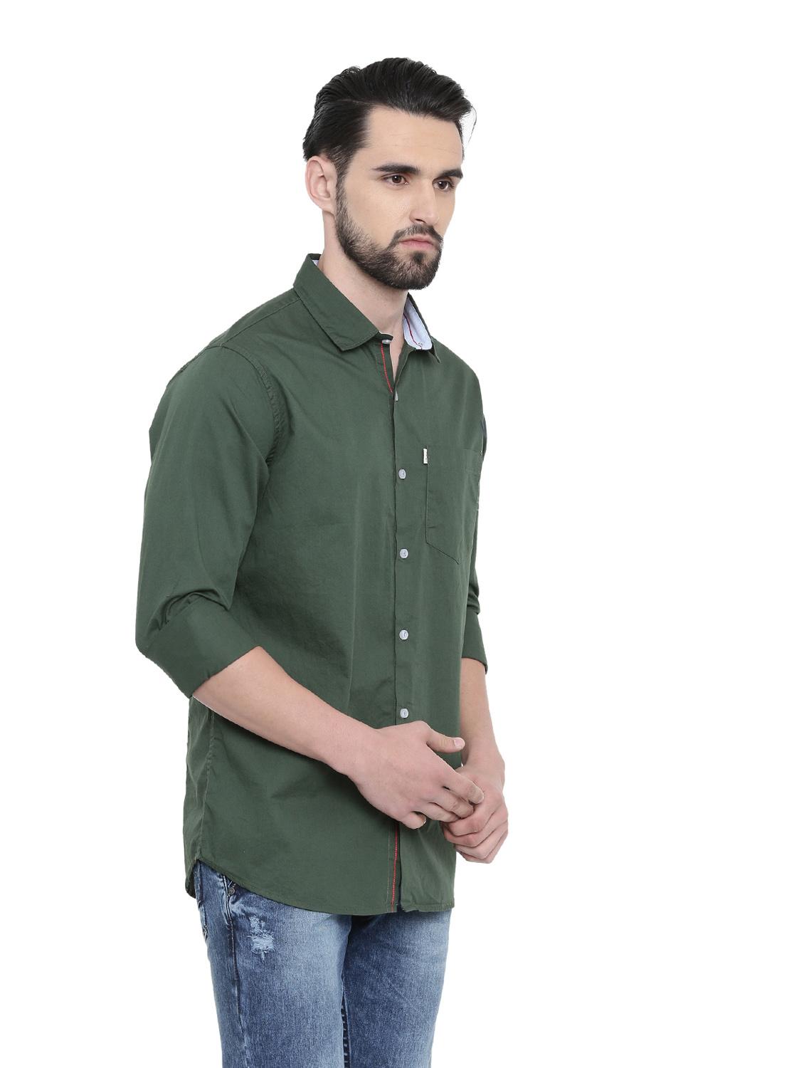 mens solid casual shirt - 18697955 - Standard Image - 1