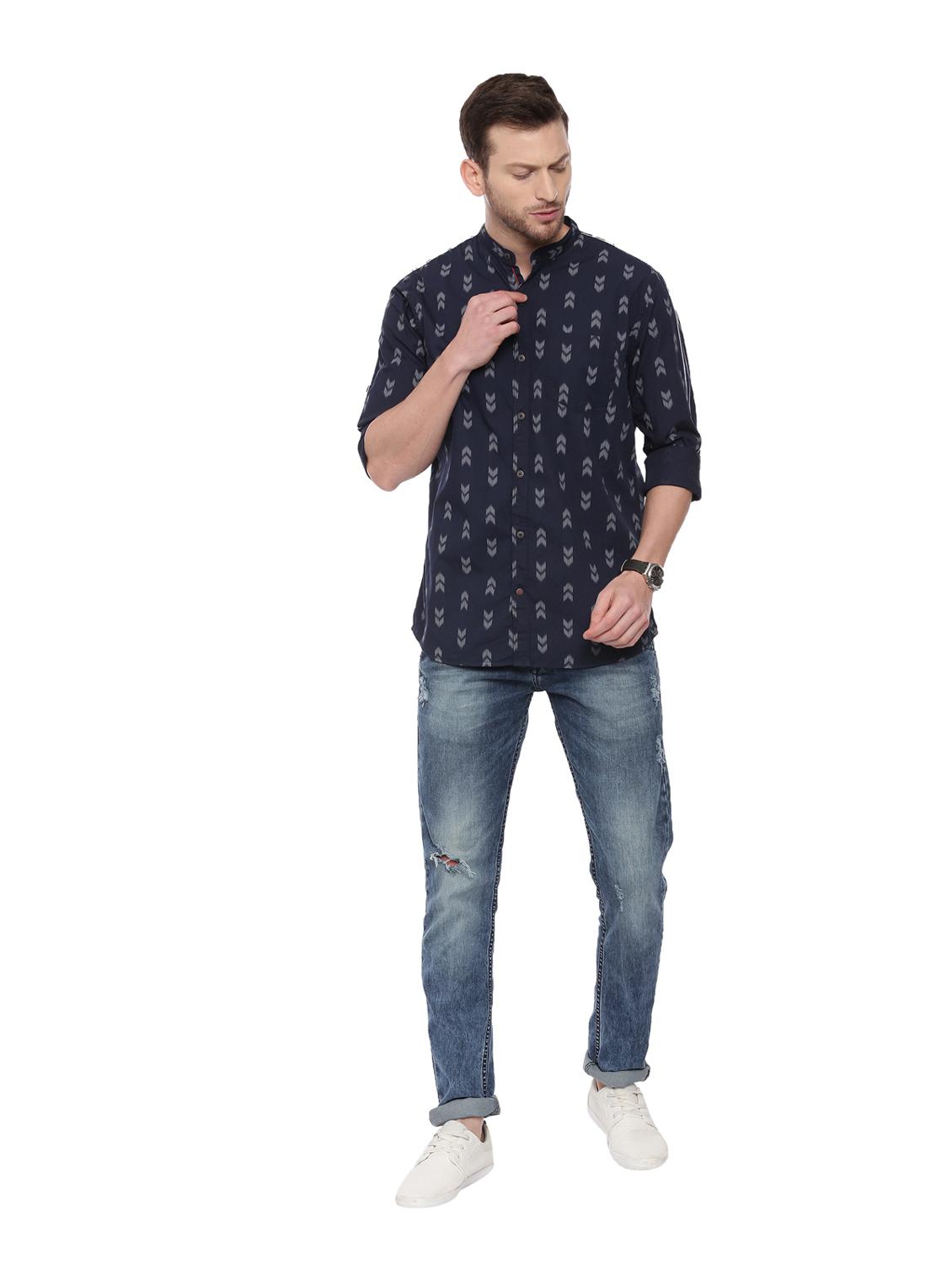 blue cotton casual shirt - 18697960 - Standard Image - 4