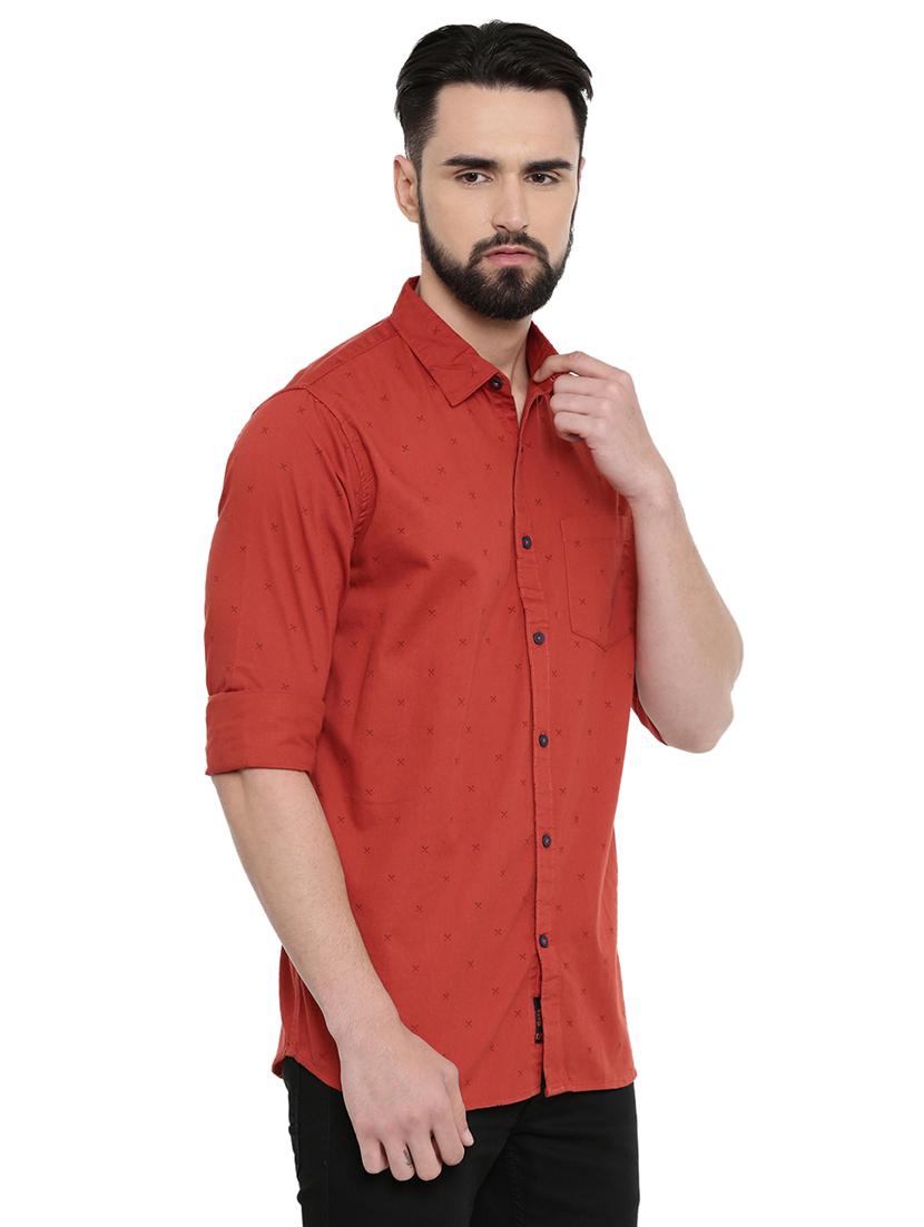 red cotton casual shirt - 18697968 - Standard Image - 1