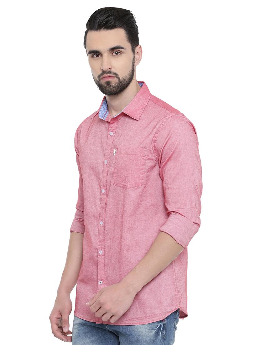 pink solid casual shirt - 18697969 - Standard Image - 1