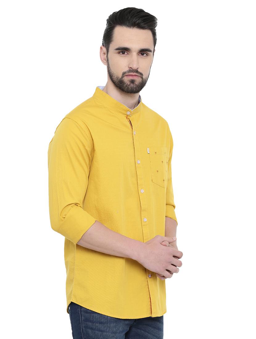 yellow solid casual shirt - 18697973 - Standard Image - 1